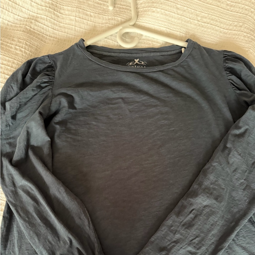 Velvet by Graham & Spencer Slate Blue Vintage Slub Tee